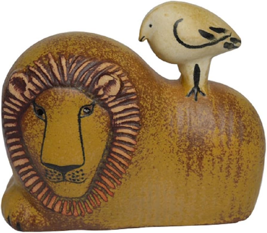 Amazon.co.jp: ［リサラーソン］Lisa Larson ライオン ウィズ バード