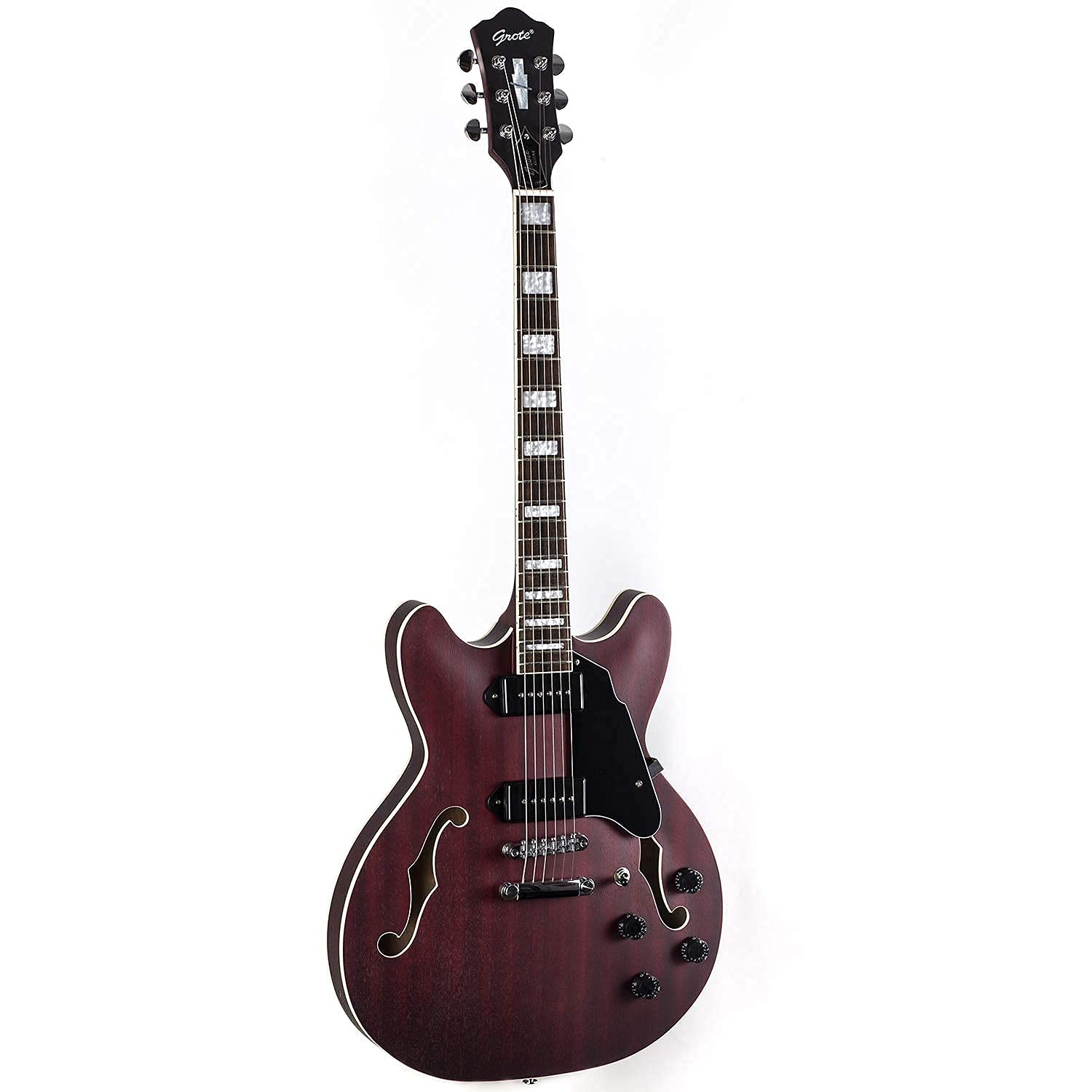 Amazon | GROTE Full Scale Electric Guitar Semi-Hollow Body Guitar
