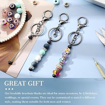 Amazon.co.jp: reoum 12個のビーズ可能キーチェーンバー ビーズ用