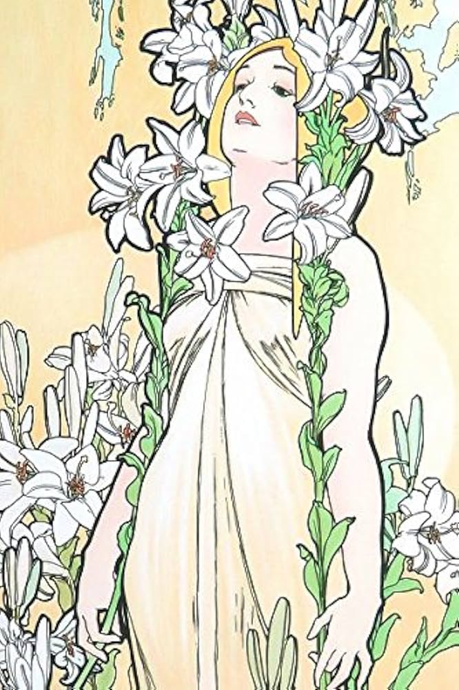 Amazon.co.jp: アルフォンス・ミュシャ『リリー(百合) 四つの花