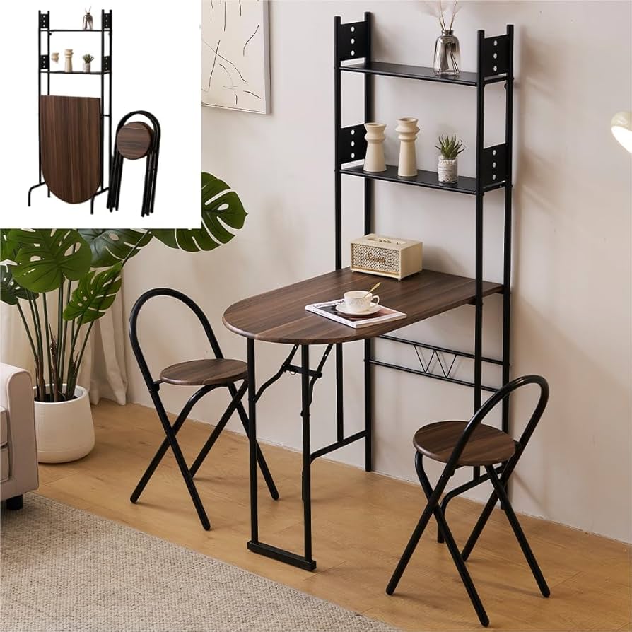 Amazon.co.jp: カウンターテーブルスツール 3点セット 【折り畳み式