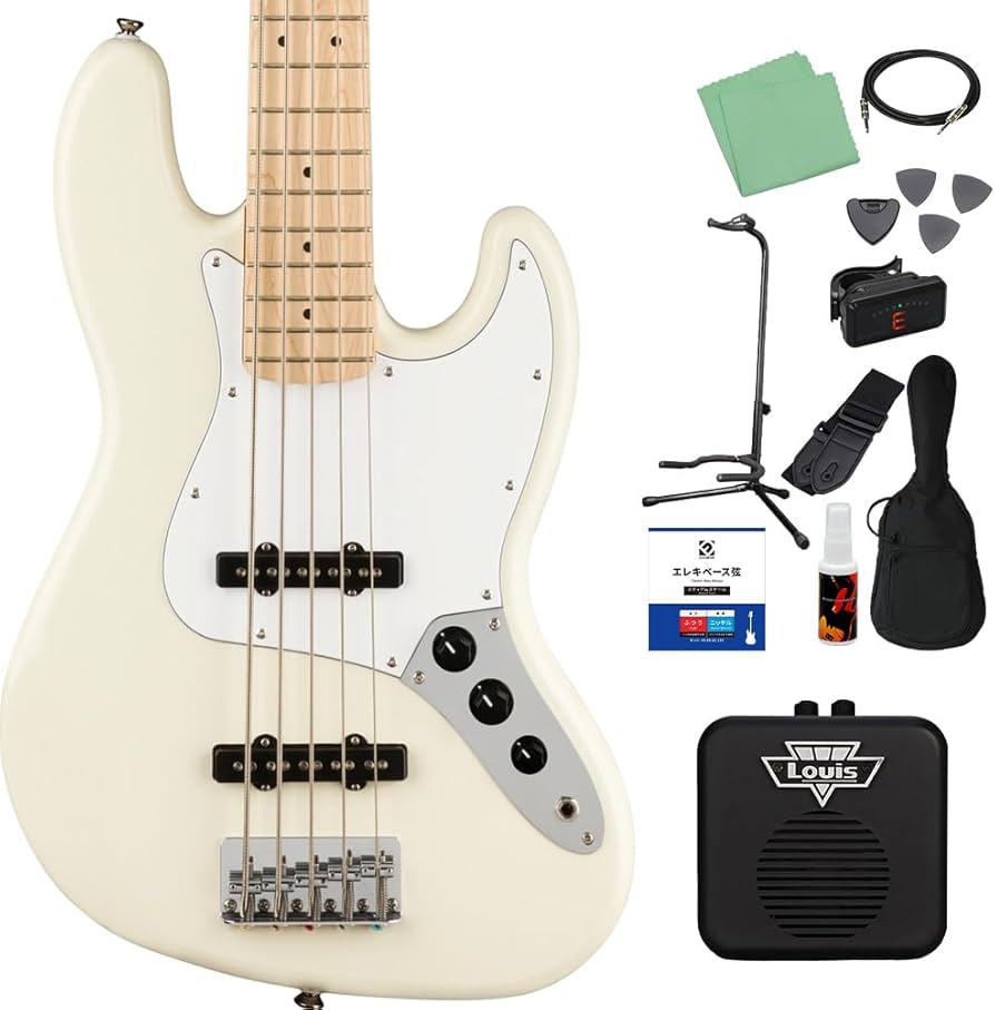 Amazon | Squier by Fender Affinity Jazz Bass V Olympic White 5弦