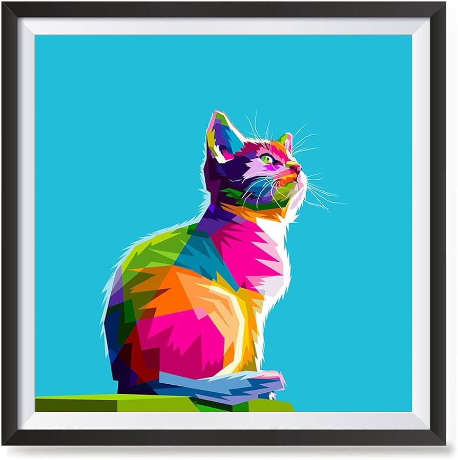 Amazon.co.jp: EzPosterPrints - ポップアートデザイン カラフルな動物