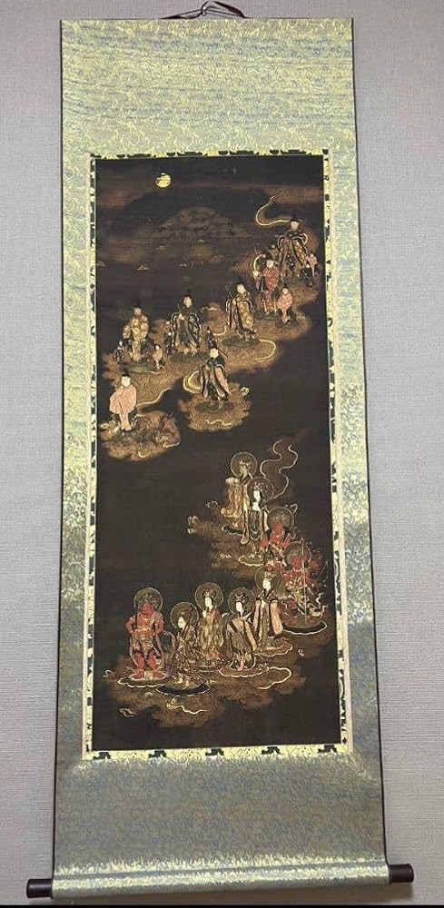 Amazon.co.jp: 星宿下界図南北朝時代 掛け軸 仏画 仏教美術 絹本 模写
