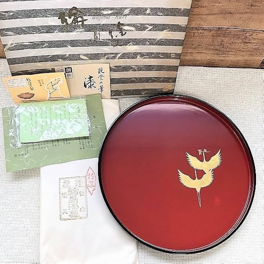 輪島塗 漆塗 金箔塗り 額縁付属 【満月と木】輪島塗 漆塗 金箔塗り 額縁