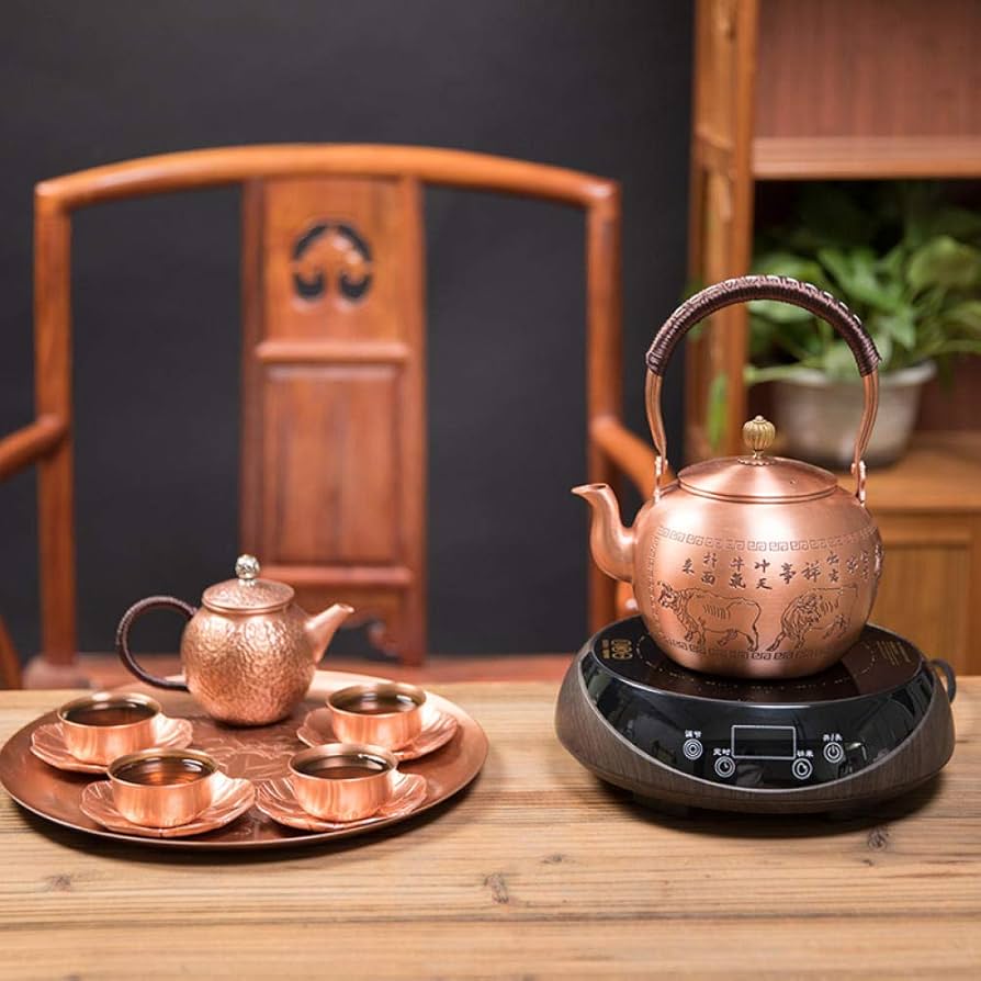 Amazon | 銅のやかん、やかん、純銅のティーポット、銅のお茶、銅の
