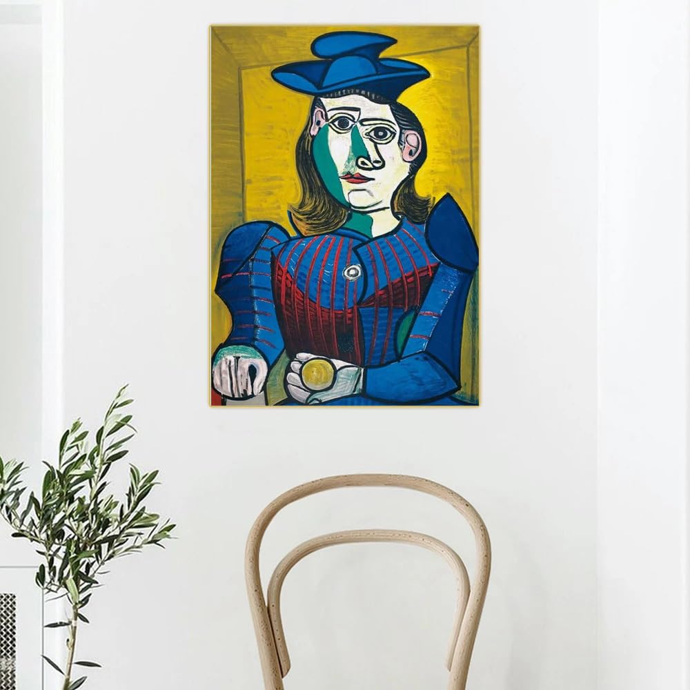 Amazon.co.jp: ピカソ青い帽子をかぶった女性の胸像ポスター抽象的な壁
