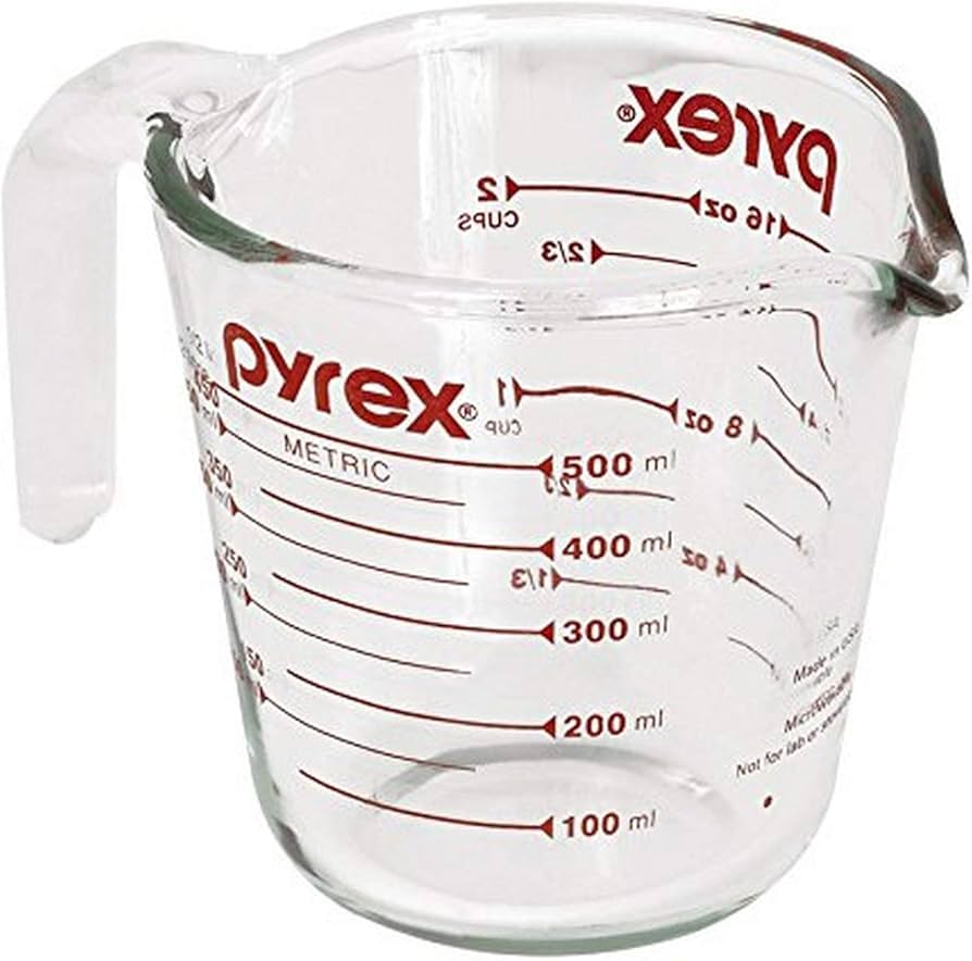 Amazon | Pyrex 計量カップ 2カップ用 レッドグラフィック 透明