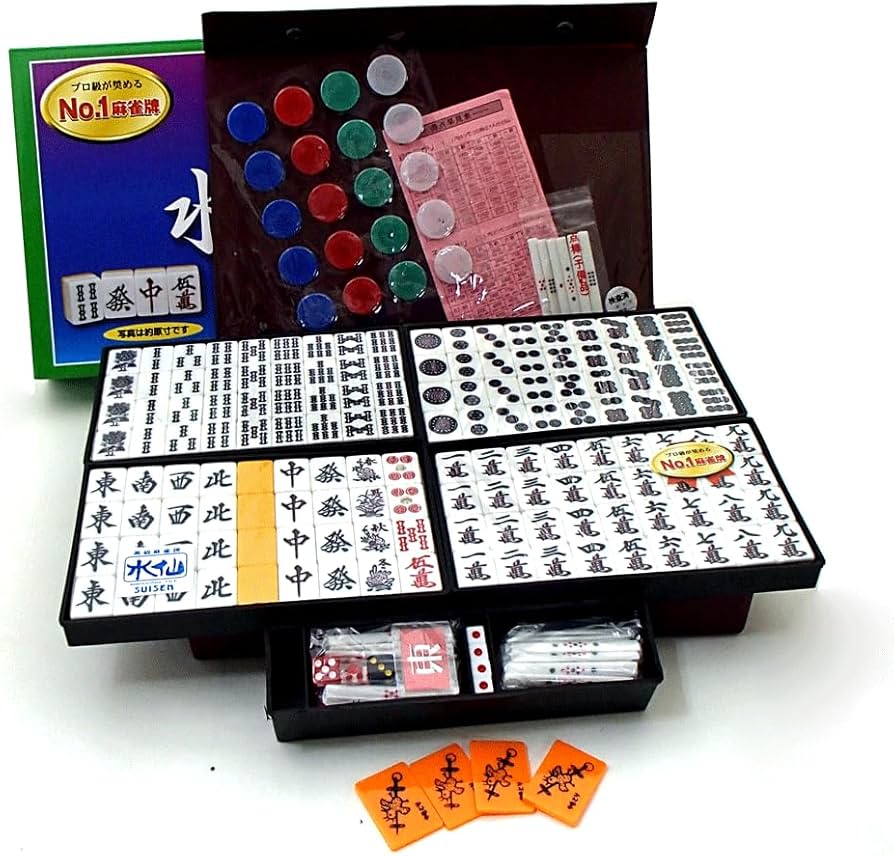 Amazon.co.jp: 麻雀セット DX麻雀マット69cm四方と大きめで 麻雀牌