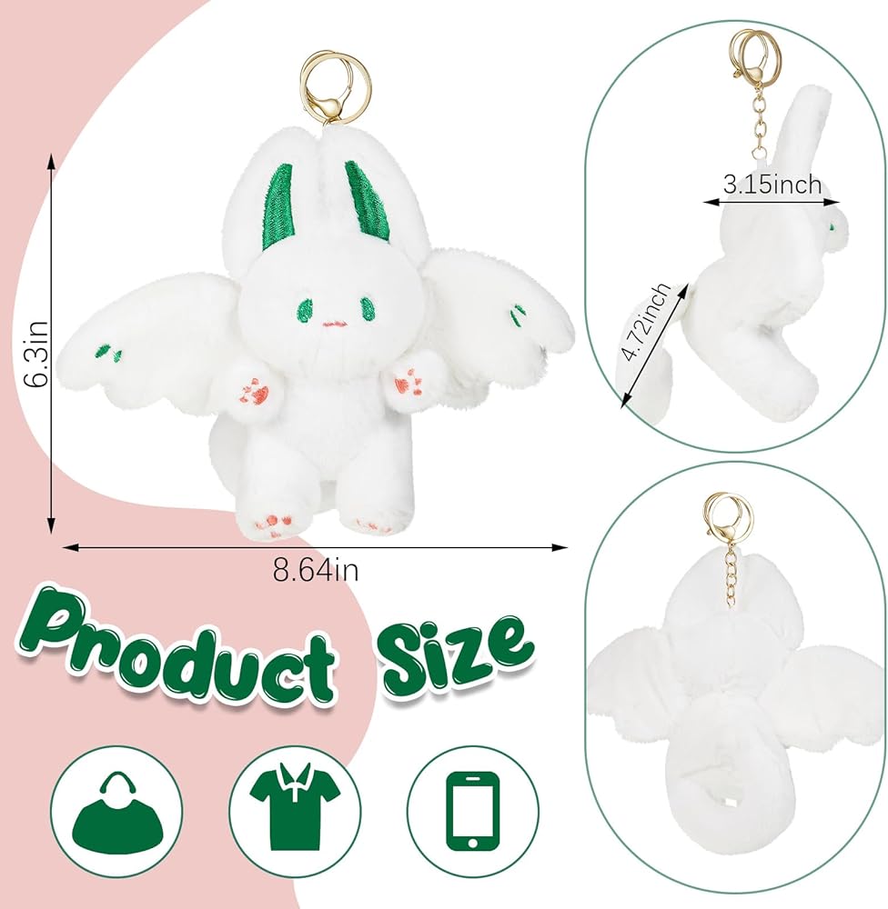 JellyArch Bat Rabbit Plush Keychain Stuffed Rabbit Animals with