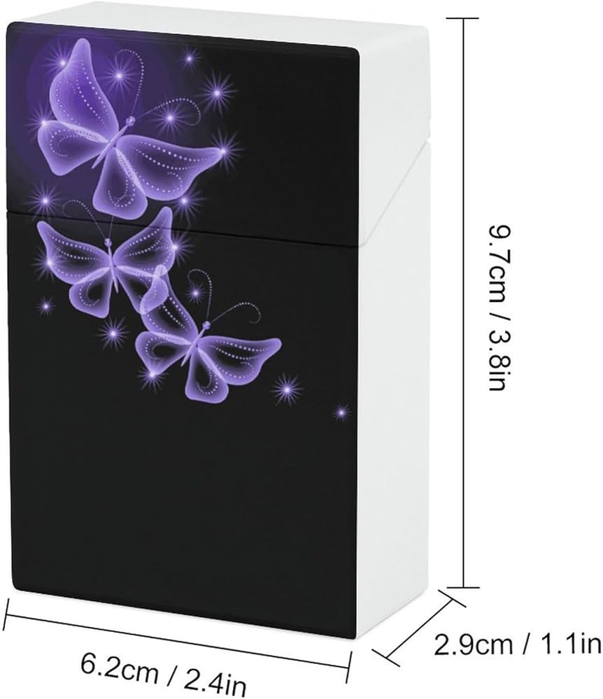 Amazon | タバコケース 紫の蝶 シガレットケース タバコカバー 保護