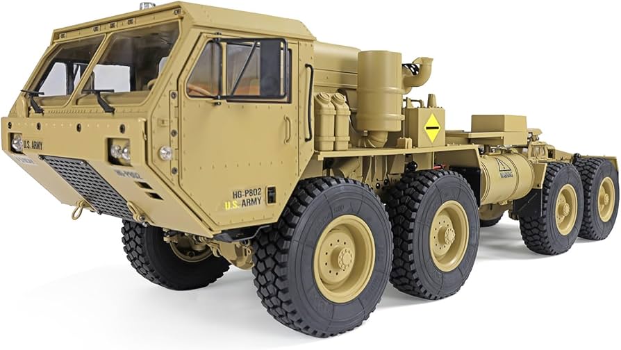 wheelfun HG 1/12 8X8 RC US Military Truck P802 4 Axles RC Army Car