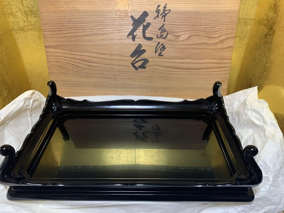 Amazon.co.jp: 輪島塗花台 特選輪島漆器 沈金飾台 置物台 敷台 飾台