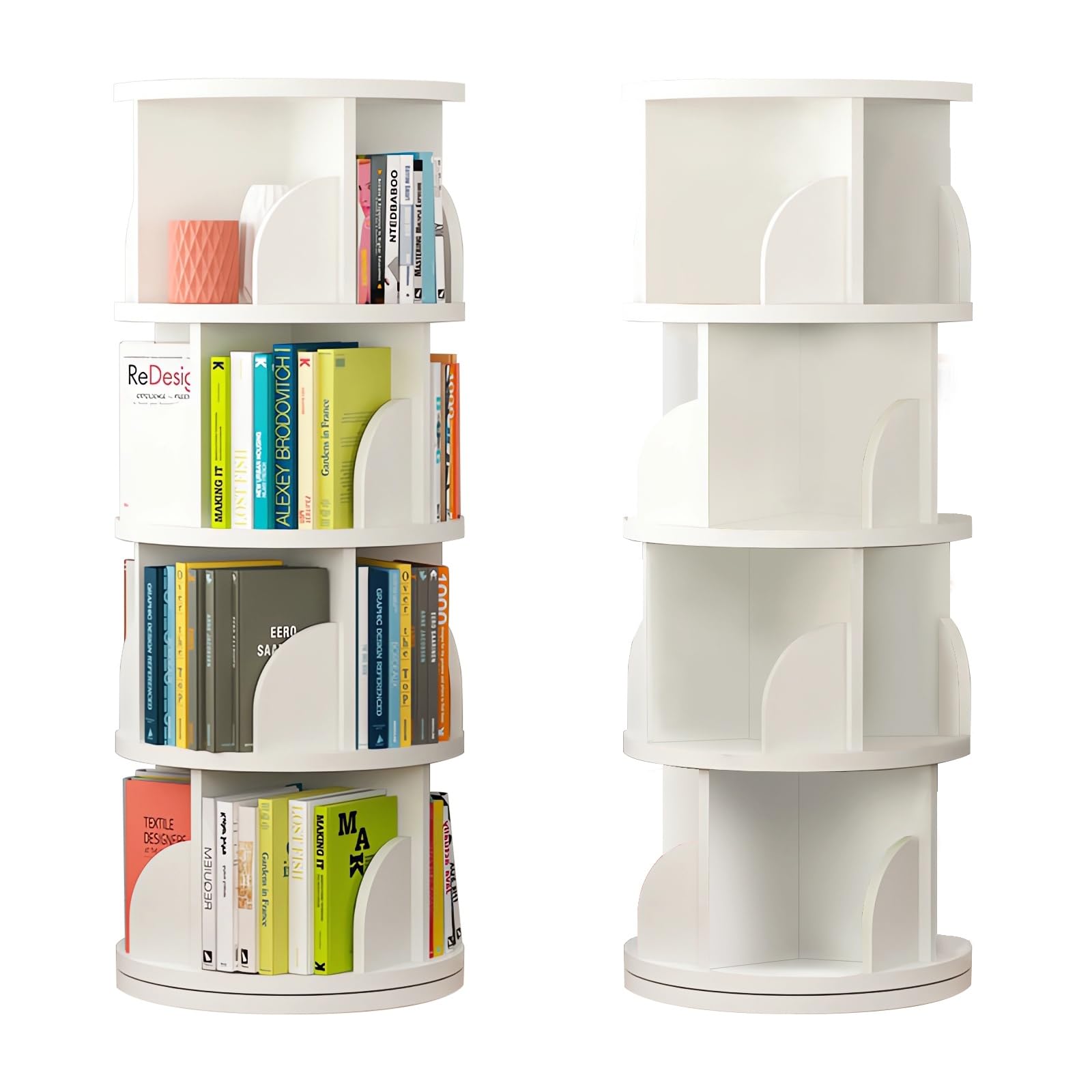 Amazon｜LeYoi 本棚 回転式 大容量 直径46CM A4紙用 高さ漫画絵本棚