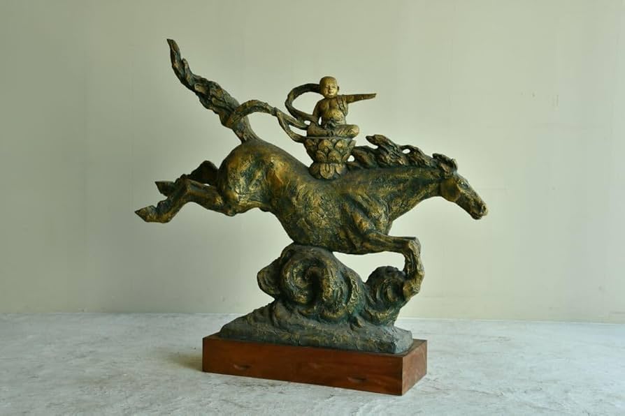 Amazon.co.jp: 逸品天使降誕/北村西望 大型作品 ブロンズ像 馬 逸品