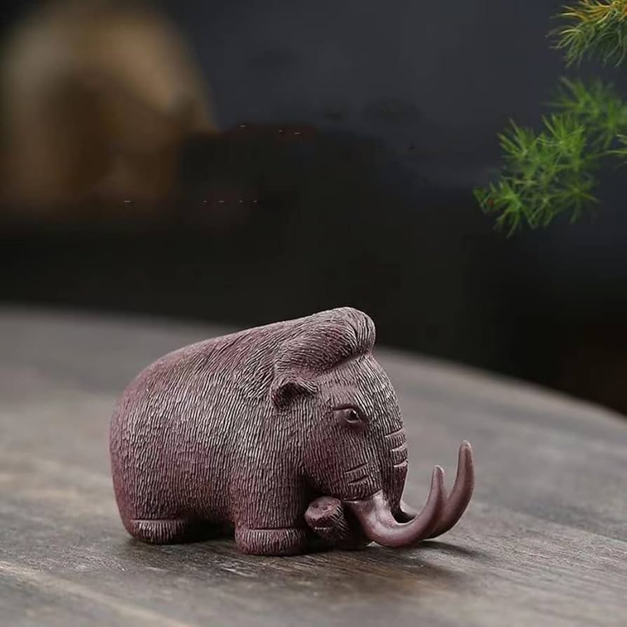 Amazon.co.jp: マンモス 象 置物 オブジェ 動物 インテリア 茶寵 茶玩