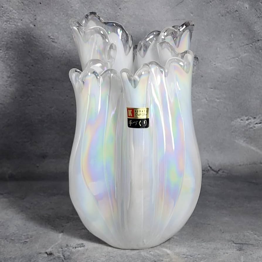 Amazon.co.jp: Kurata Craft Glass, Handmade Vase, 9.8 inches (25 cm