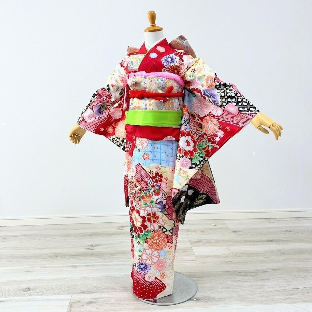 ドールビスク市松人形着物襦袢帯締め帯揚げ舞妓だらり帯正絹着せかえ