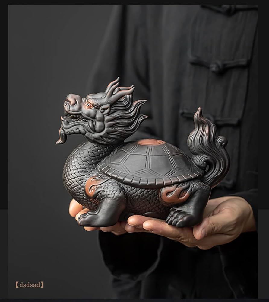 Amazon.co.jp: 龍亀（ロングイ）陶器製 置物 オブジェ 商売繁盛 開運