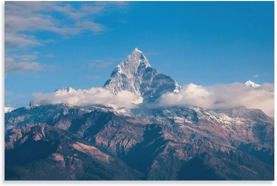 Amazon.co.jp: 絵画風 壁紙ポスター ヒマラヤ山脈 マチャプチャレ