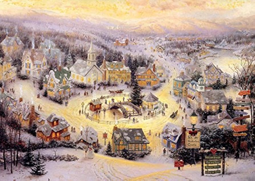 Amazon.co.jp: 西洋絵画 トーマス キンケード クリスマスの風景