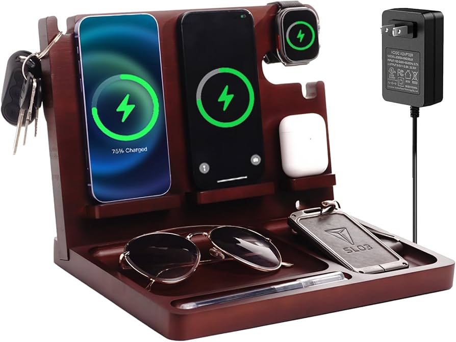 Amazon | Xunhomon 3in1 ワイヤレス充電器 2台同時 急速 27W スマホ