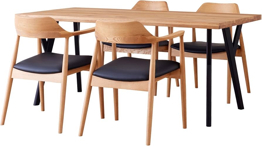 Amazon｜ダイニングセット 165cm 5点セット 4人 ダイニングテーブル