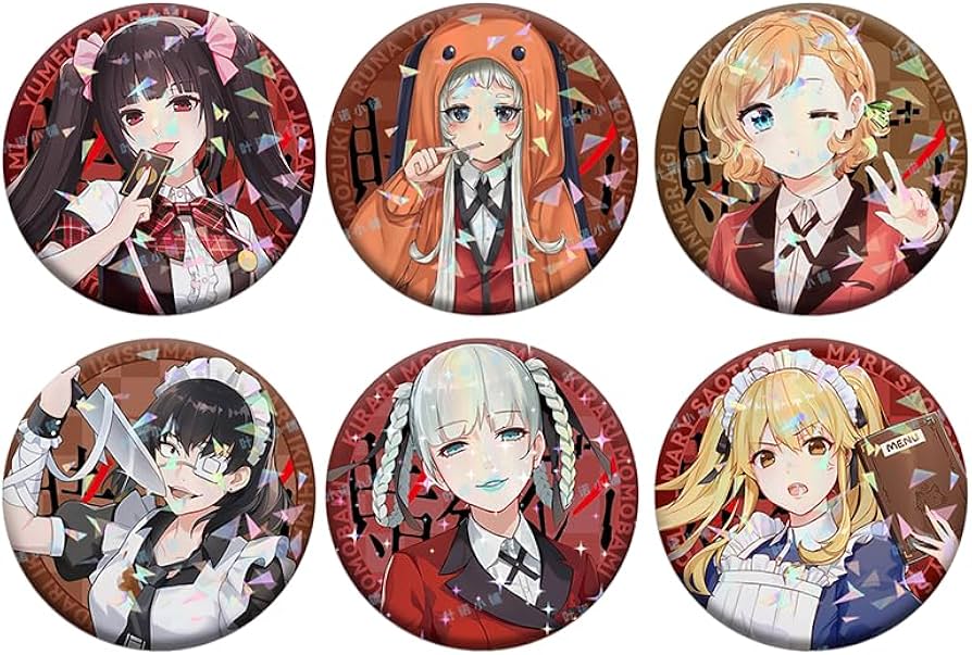 Amazon.co.jp: 賭ケグルイ 缶バッジ ブローチ バッジ 6個セット グッズ