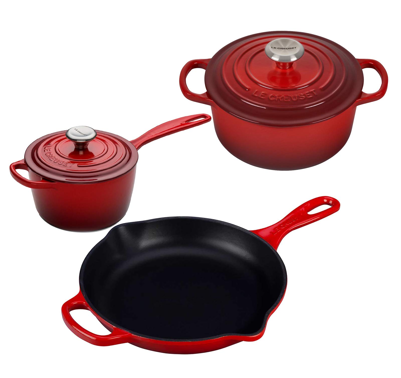 Amazon.com: Le Creuset 5 Piece Enameled Cast-Iron SS Knob Condo
