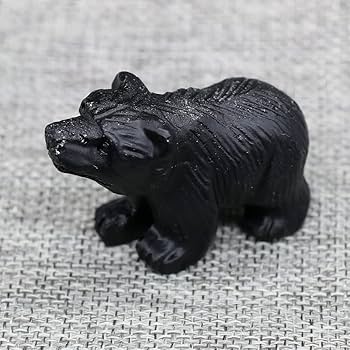 Amazon.co.jp: クマの置物像天然クリスタル石彫刻工芸品ジュエリー