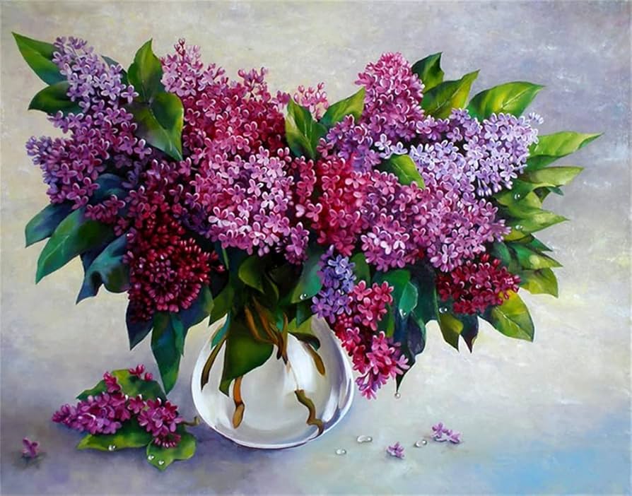 Amazon.co.jp: Meecaa Paint by Numbers フラワー シナモン 花瓶キット