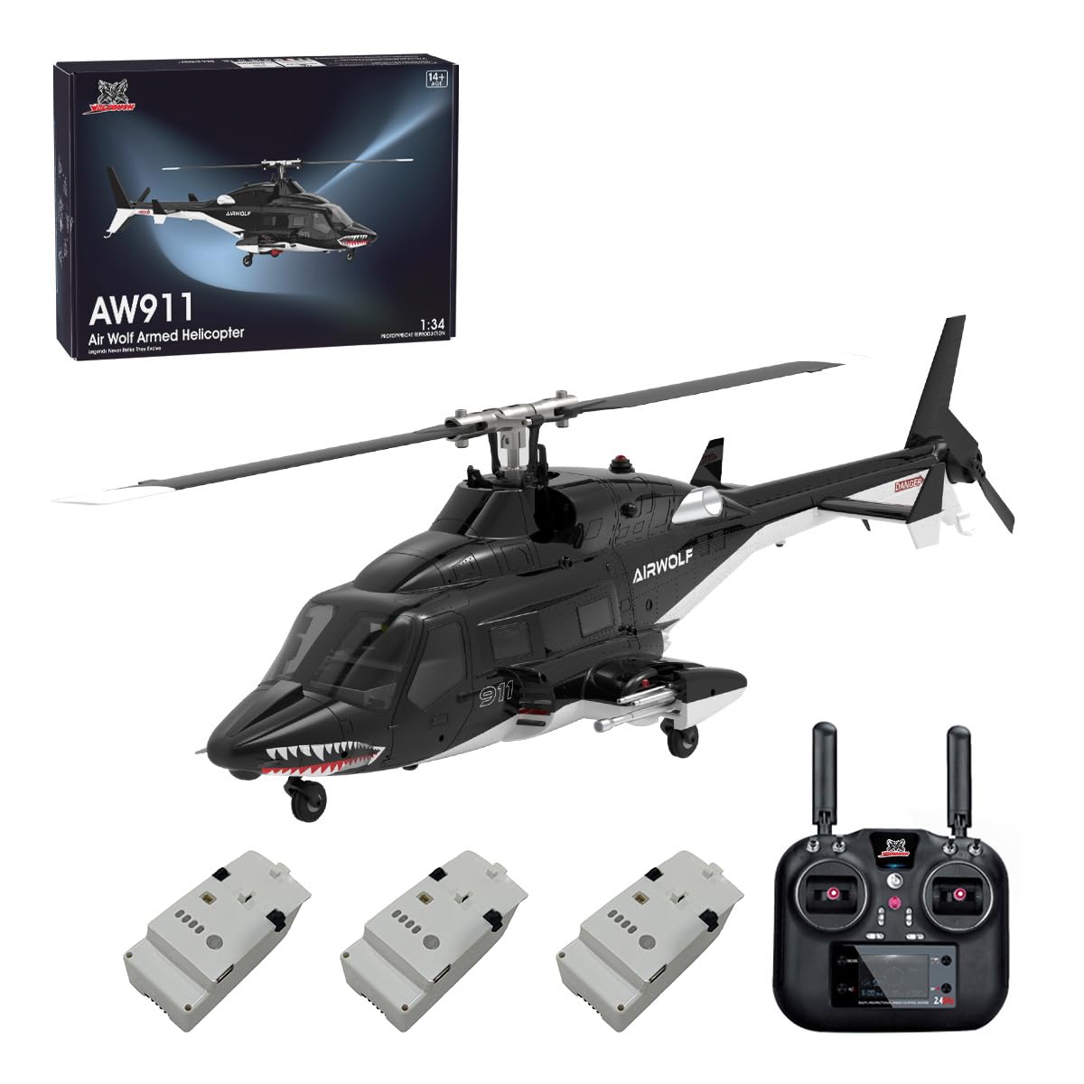 Amazon.com: Razordon WOLFBUSH AW-911 Air-Wolf RC Helicopter, 1/34