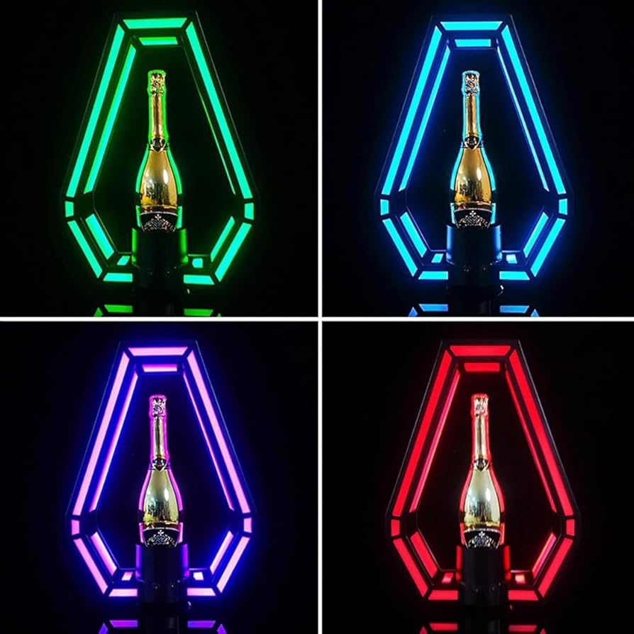 Amazon｜7色のスペードのエースシャンパンボトルプレゼンター、光る