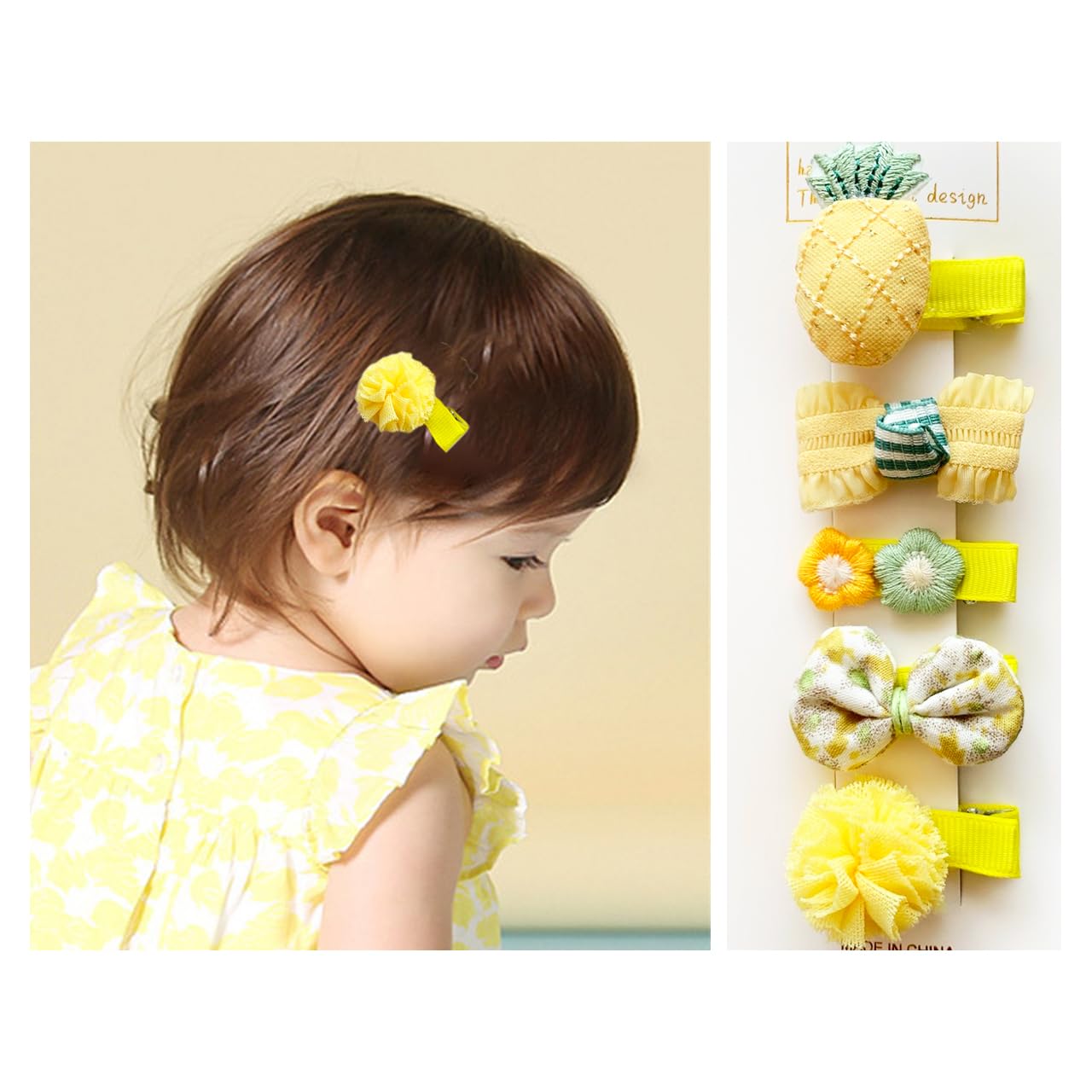 Amazon.co.jp: Shomty 5点セット 赤ちゃん ベビー ヘアクリップ