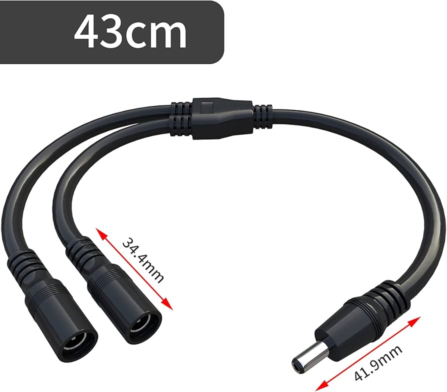 Amazon | Cleqee Y字型分岐ケーブル DC5.5mm x 2.1mm ソーラーパネル