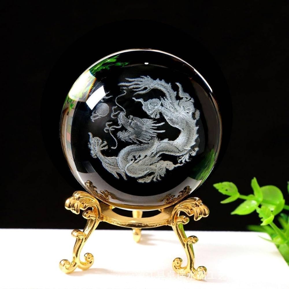 Amazon.co.jp: 水晶 龍 クリスタル 風水 水晶玉 開運 邪気払い 縁起物