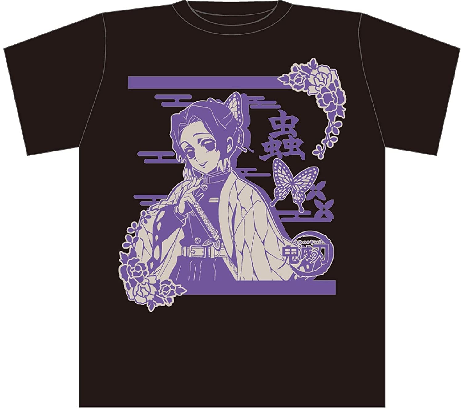 Amazon.co.jp: 鬼滅の刃 ボトル入りTシャツ J柄 胡蝶しのぶ Black XS