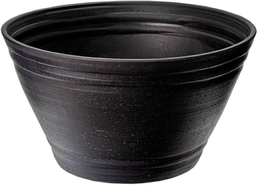 Amazon.co.jp: 水鉢:セラアート平鉢39cmブラック(底穴なし)*[直径39cm