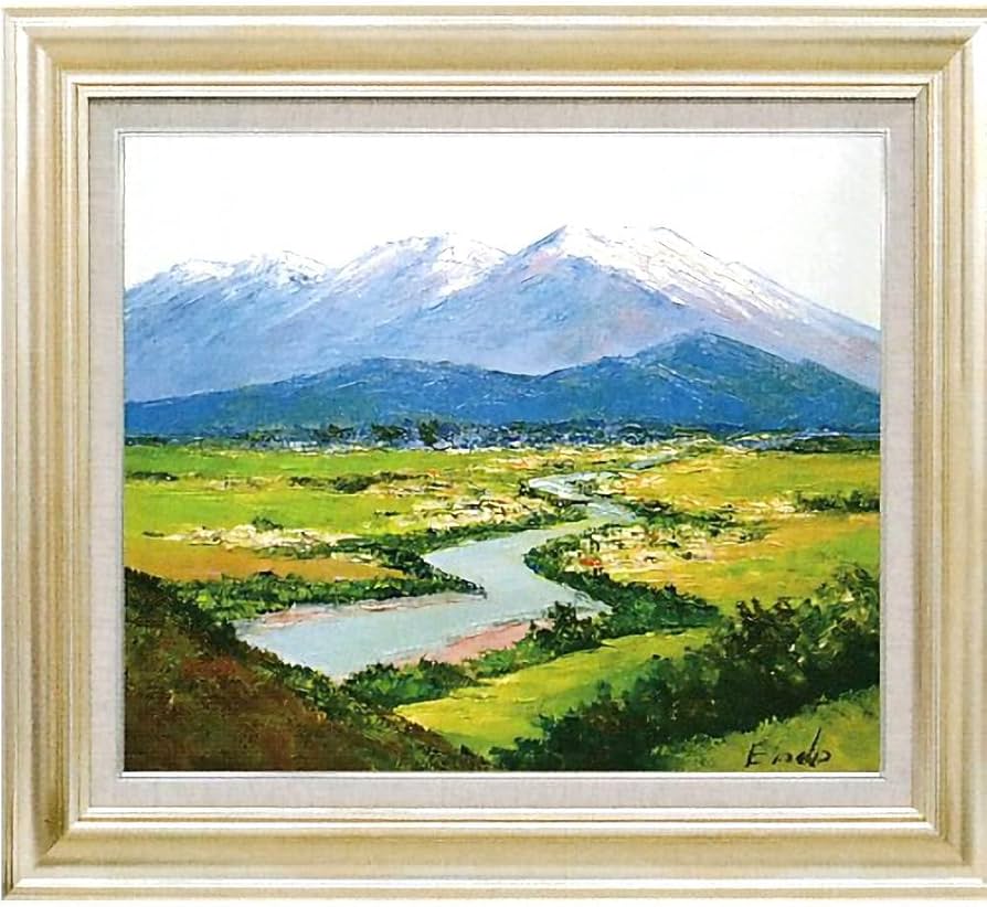Amazon.co.jp: 遠藤勝 稲荷山より千曲川眺望 F10号 受注制作 油彩画