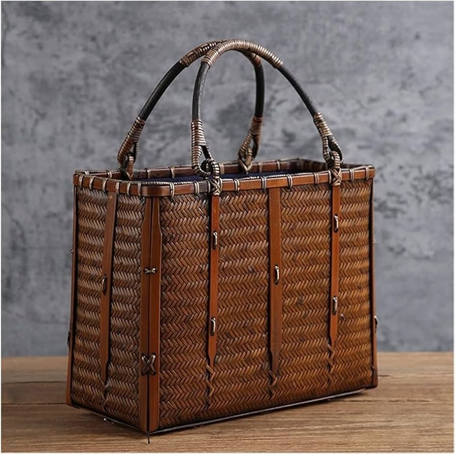 Amazon.co.jp: ハンドバッグ 籠バッグ 竹かご バッグ 手作り竹バッグ