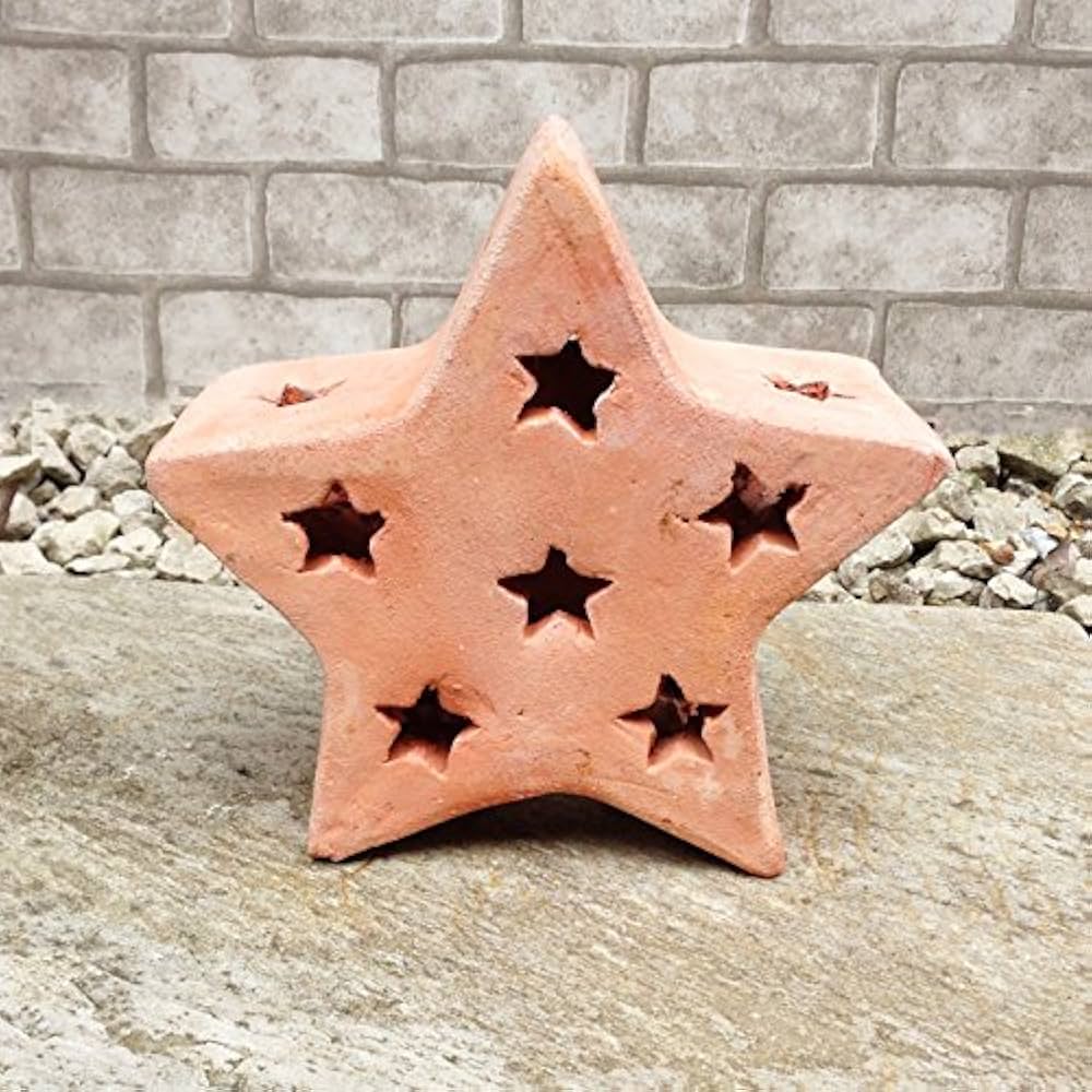 Amazon.co.jp: ☆庭作りのアクセント☆ テラコッタ製 オブジェ スター