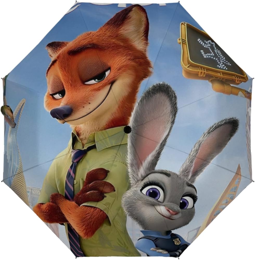 Amazon | 傘 ズートピア ニック・ワイルド 折りたたみ傘 自動三つ折り