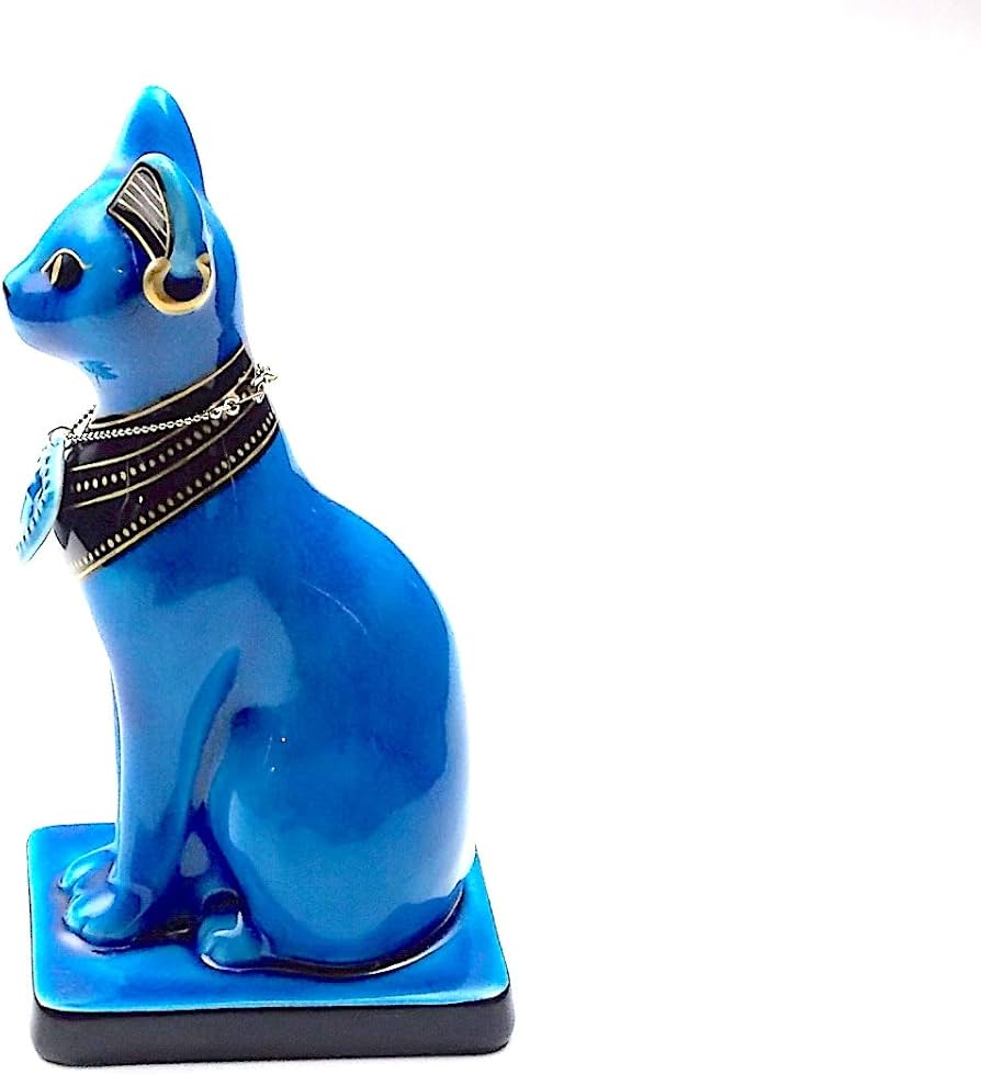 Amazon.co.jp: 美濃焼 青釉 オーナメント バステト 幸兵衛窯 手造り