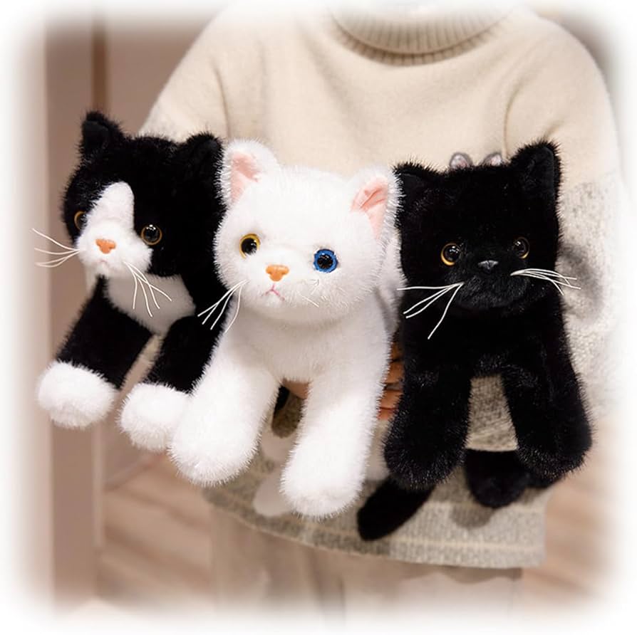 Amazon.co.jp: 白黒猫 ぬいぐるみ ハチワレ 本物そっくり 抱き枕