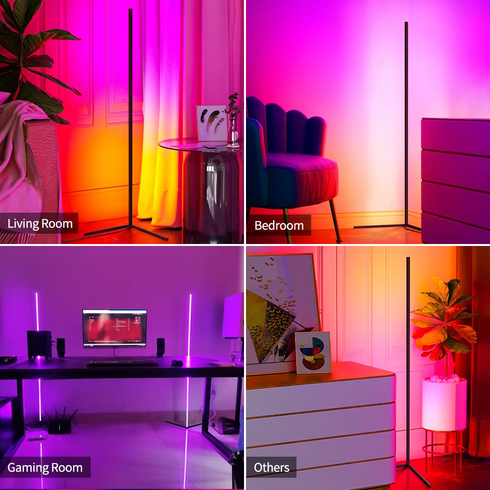 Amazon.co.jp : LEDコーナーフロアスタンドライト 20W 146 CM RGBW変色