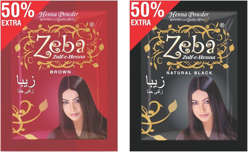 Buy Zeba Henna Powder for Hair, Combo pack of Natural Black