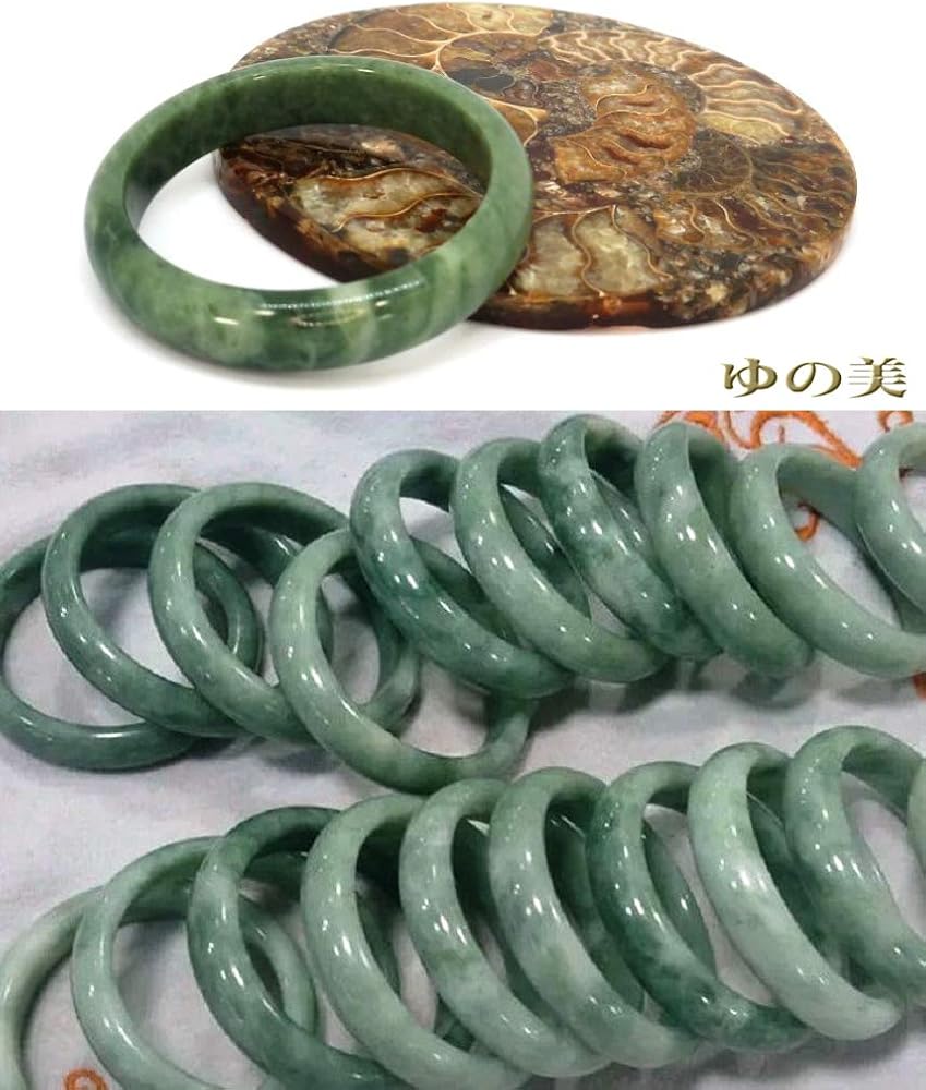 Amazon | [ゆの美] 翡翠 バングル 天然石 くり抜き ブレスレット