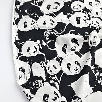 Amazon | 生地 パンダ かわいい パンダ柄 布 コットン プリント生地