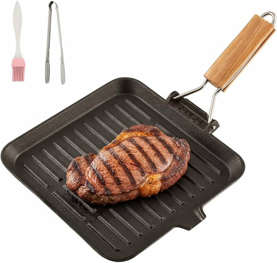 Amazon | KingCamp グリルパン 24cm 鋳鉄製 【IH対応・直火OK・ノン