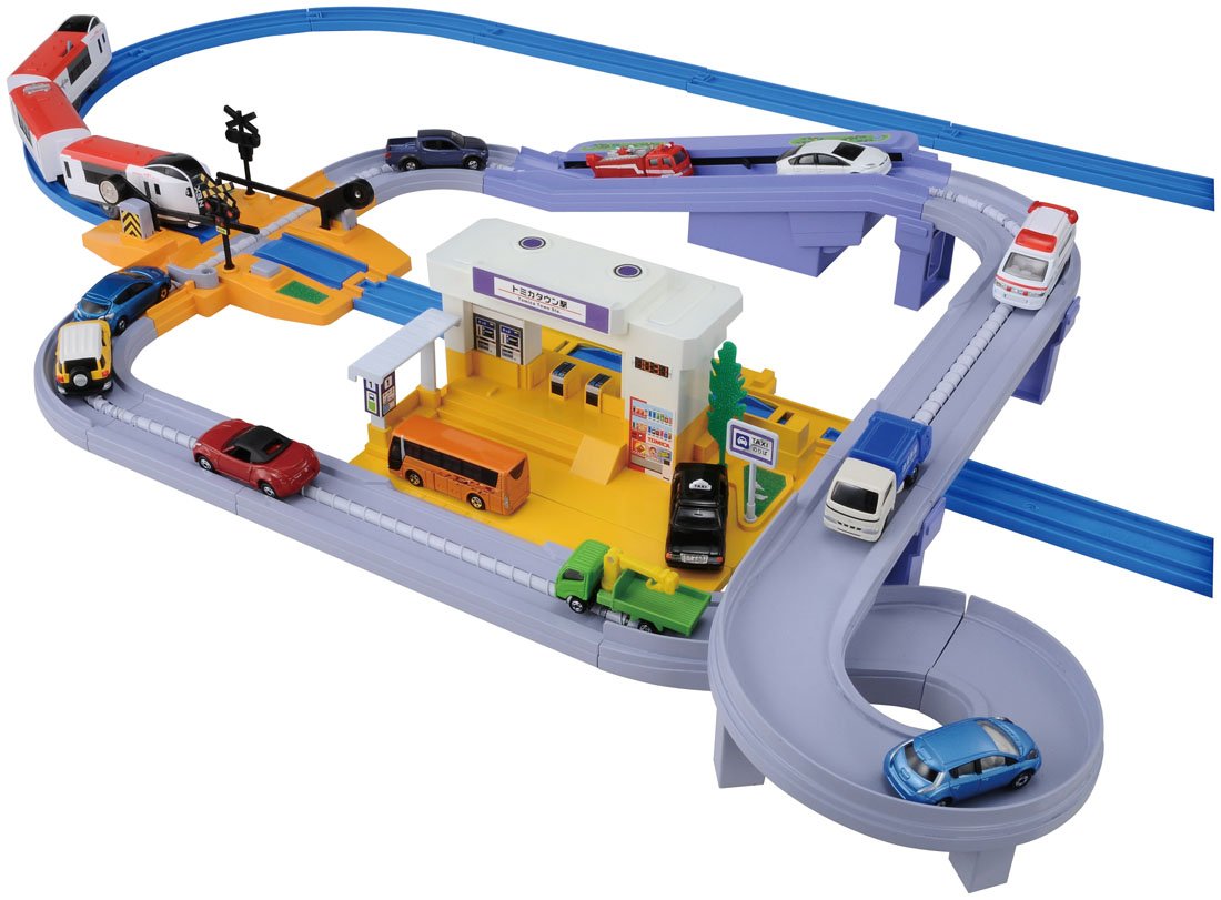 Amazon | トミカ すいすいロード 駅と踏切セット | 電車・レールセット